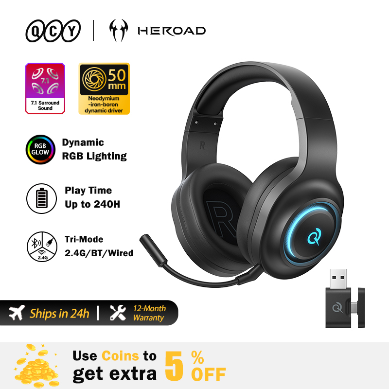 Gaming Headset Rgb - QCY Heroad V200 Gaming Headset with