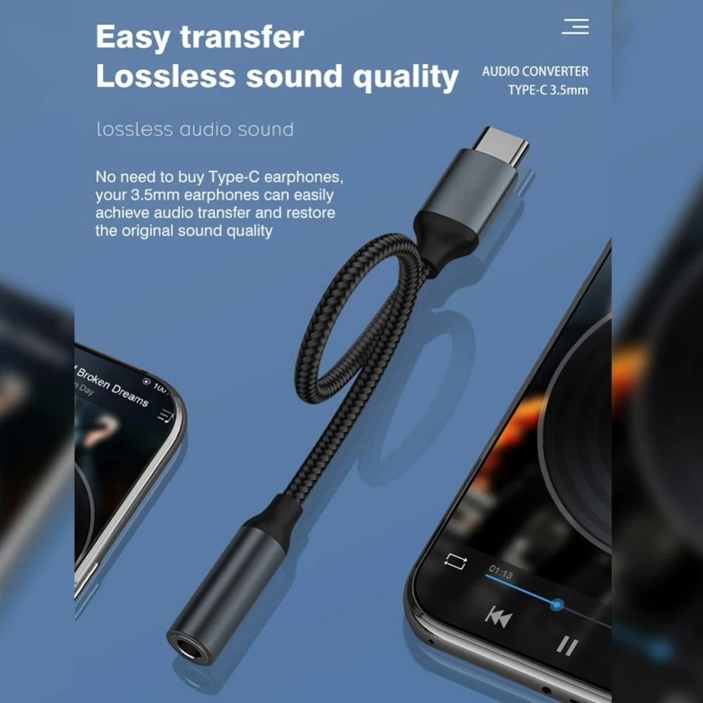 USB Type C To 3.5mm Audio Adap - огляд і ціна Audiophile Headphone Wired