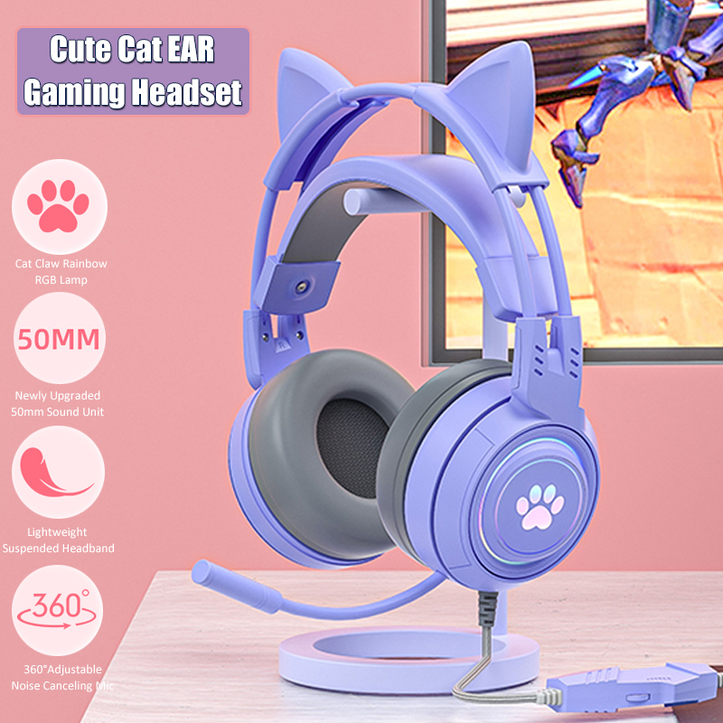 Cute Cat Ear Gaming Headphones - огляд і ціна Gaming Headset Rgb